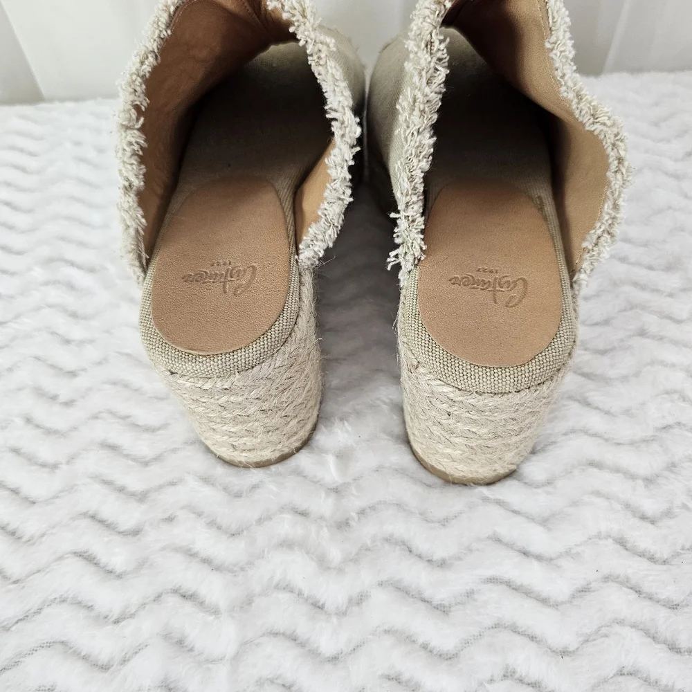 Castañer Queral Espadrille Canvas Wedge Mule Sandal Size 36 - Picture 7 of 8